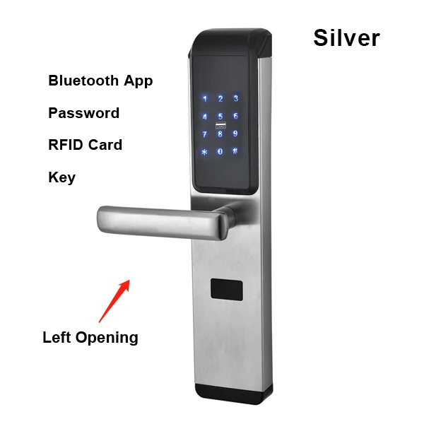 Silver-Left Безопасность Смарт биометрический отпечаток пальца цифровой код RFID карты электронный дверной замок с Bluetooth App WiFi для дома - Цвет: Silver-Left