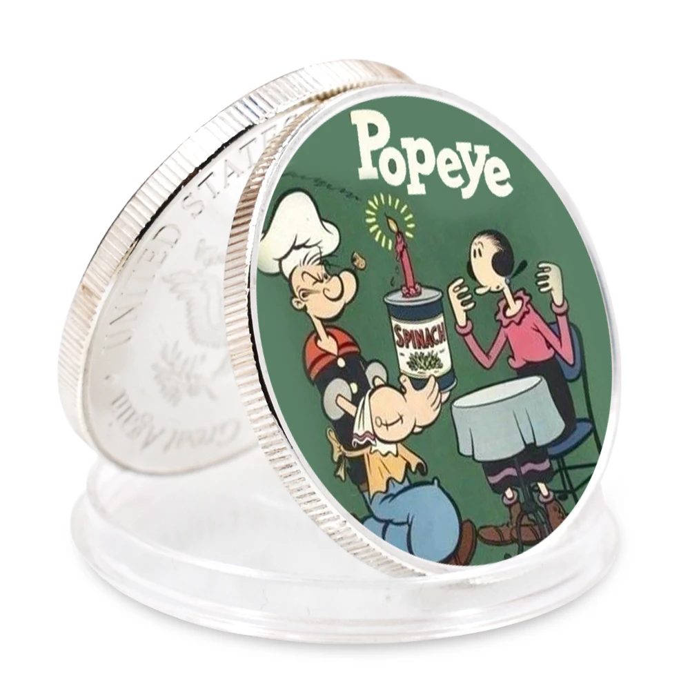 Монетка Popeye серебряные позолоченные металлические монеты Американский