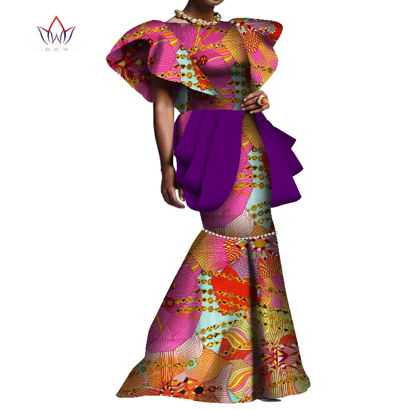 Summer African Maxi Dresses For Women Dashiki Nigeria Traditional Wedding Dress Bazin Riche Wax Ankara Long bodycon Dress WY8095