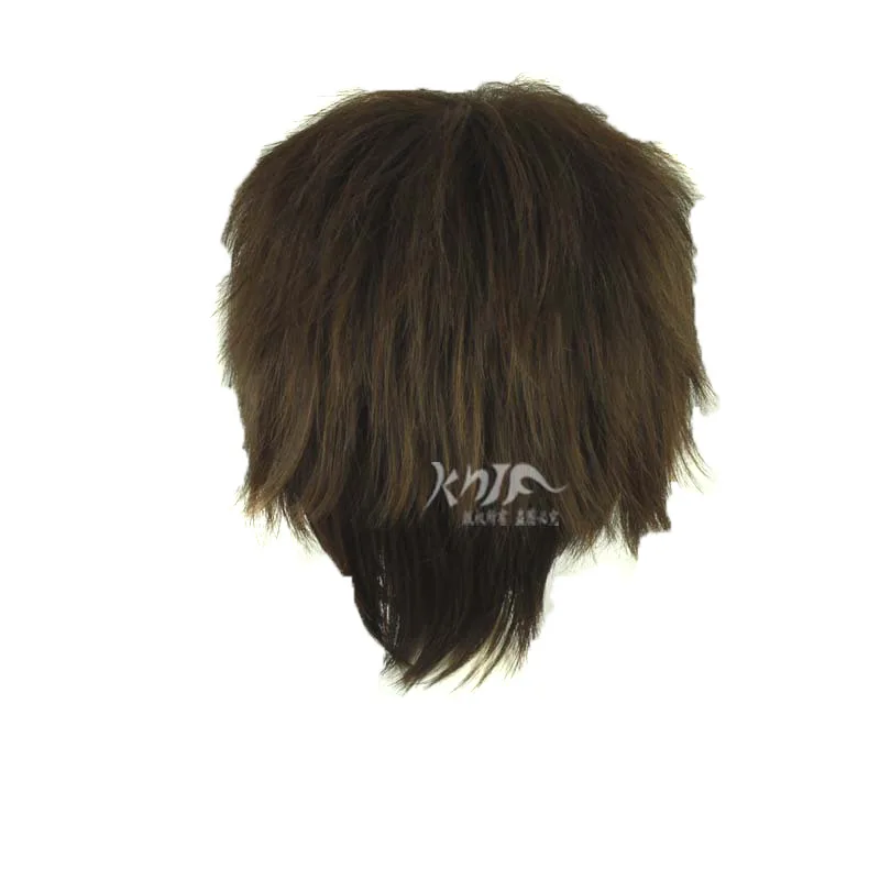 Высокое качество шляпы парики аниме Cos парик флип Eren Jaeger коричневый косплей
