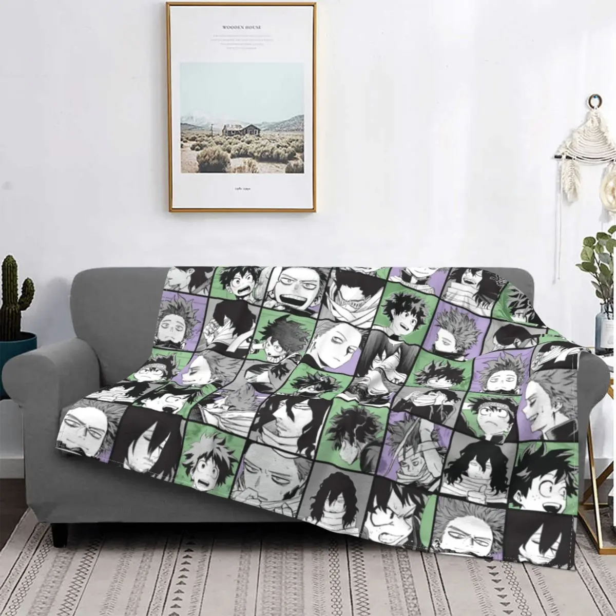 

Boku No My Hero Academia Collage Blanket Academy Anime Hawks Midoriya Izuku Plush Throw Blanket Home Couch Soft Warm Bedspread