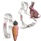 KENIAO Spring Easter набор резаков для печенья-2 штуки-зайчик, морковка бисквит Фондант для выпечки хлеба-нержавеющая сталь