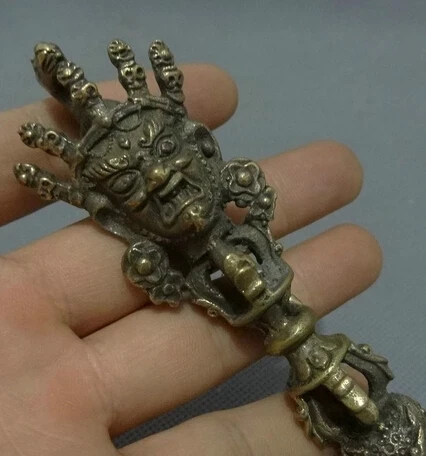 Бесплатная доставка держатель для кинжала Vajra Phurba 007171 Тибетский Бронзовый