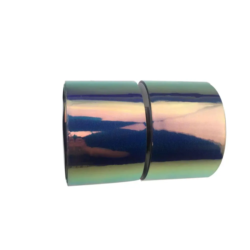 50 ярдов 3 дюйма 75 мм блестящие радужные серебряные желе лента ПВХ для луков