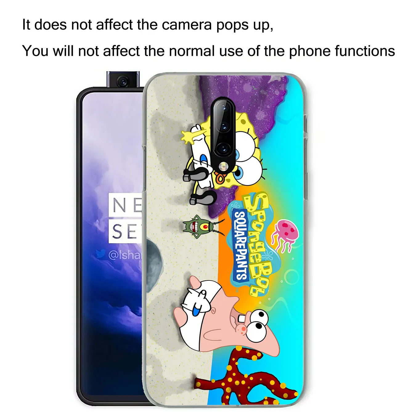 Чехол для телефона из жесткого пластика с губкой Бобом Oneplus 7 7T Pro 6T 5 5T 7Pro One