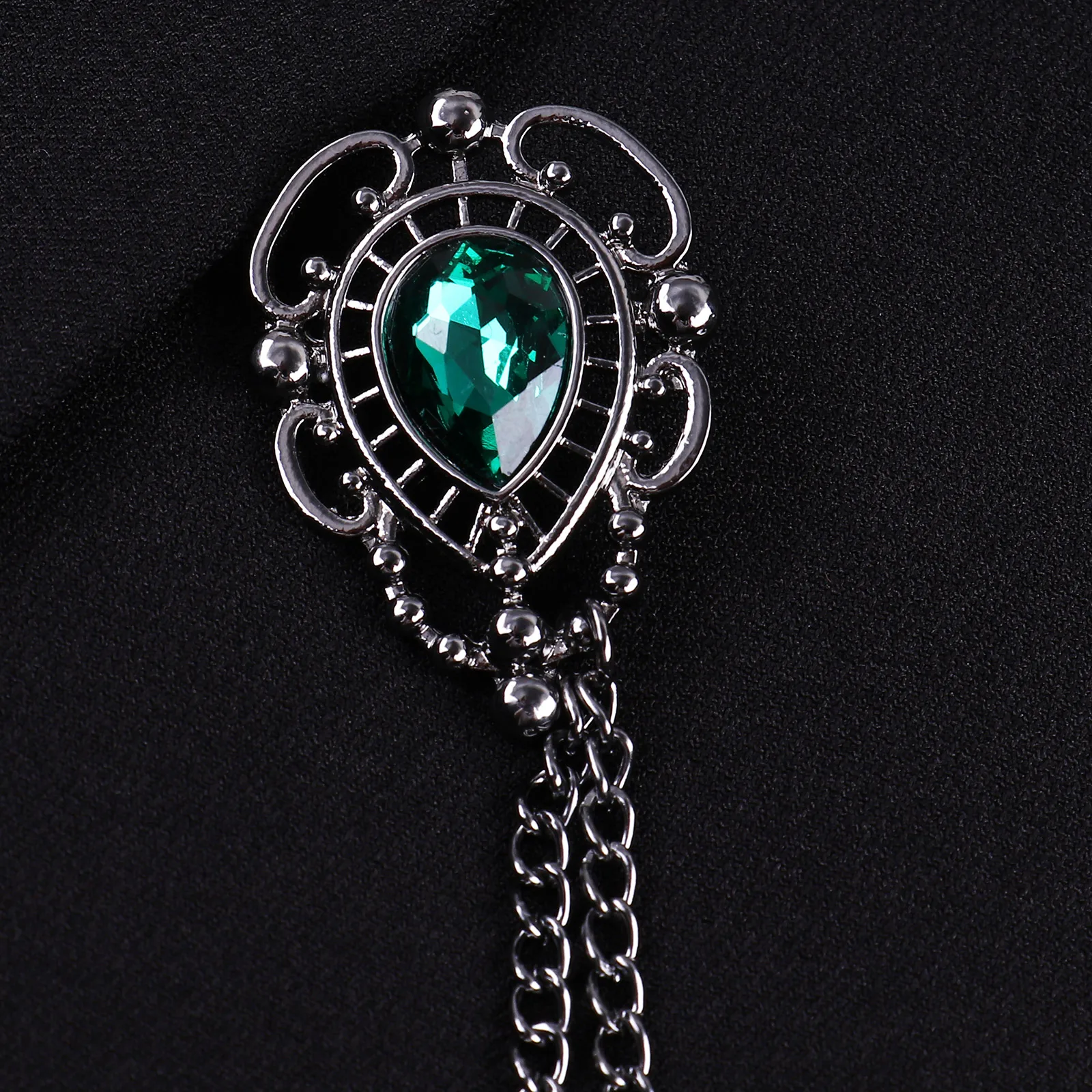 Мужская/женская брошь на лацкан с кисточками и цепочкой винтажная Элегантная