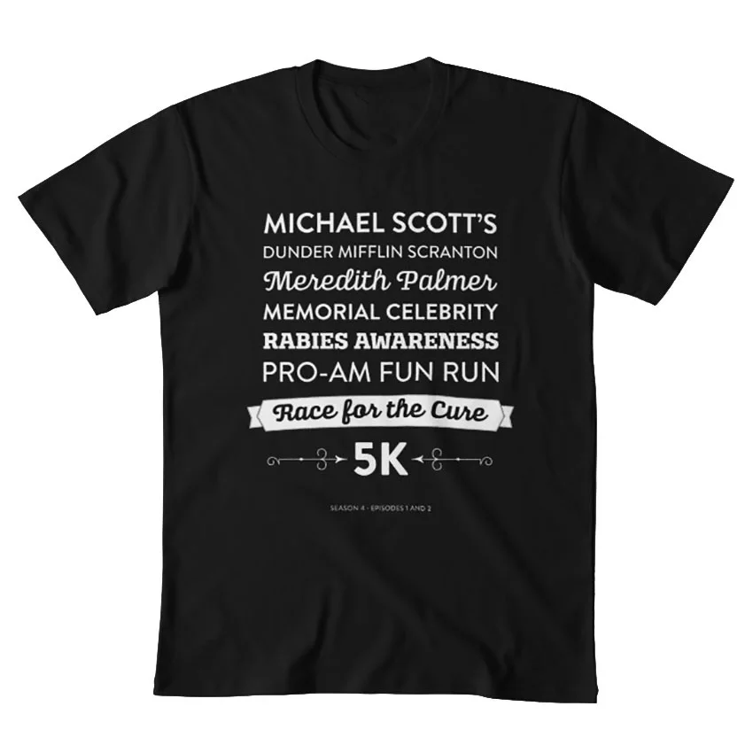 The Office - Rabies Awareness Fun Run T shirt the office jim halpert dwight schrute quote tv show dunder mifflin funny phone | Мужская