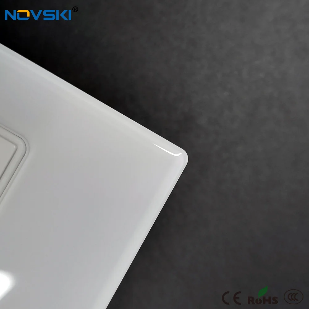 NOVSKI 2.5D стенная розетка из закаленного стекла многофункциональная 2 1 а двойной USB