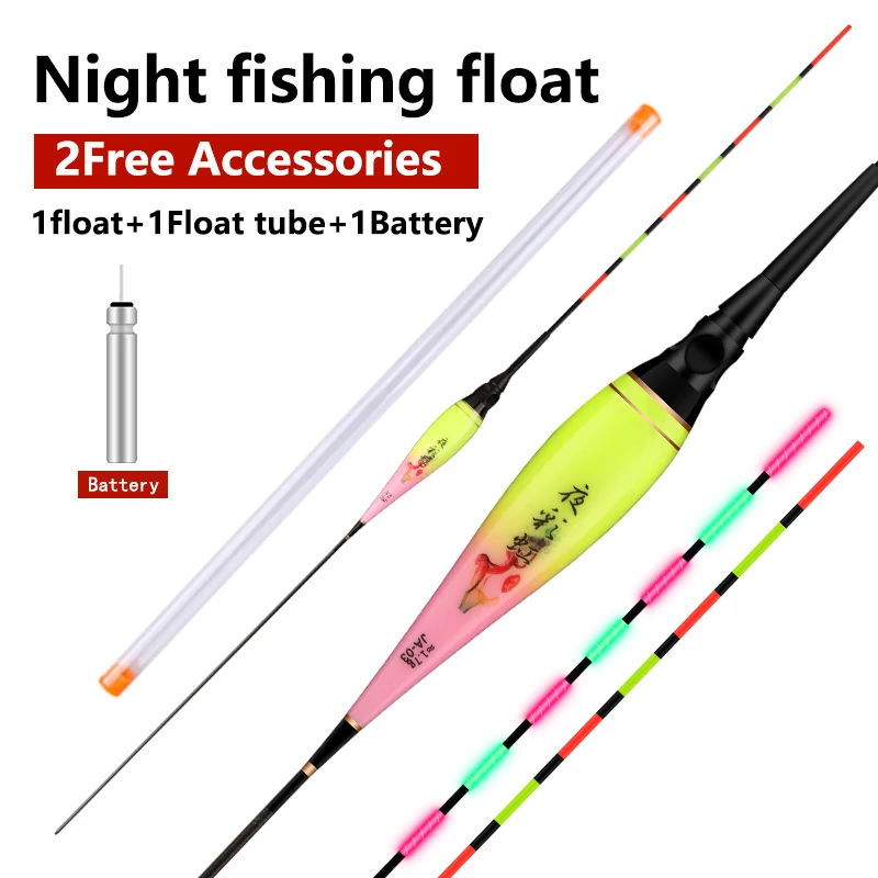 

1PC Fishing Float+1 CR425+1 Float Tube Electric Buoy Fresh Water Buoy Luminous Nano Vertical Bobber Fishing Boya Accessories