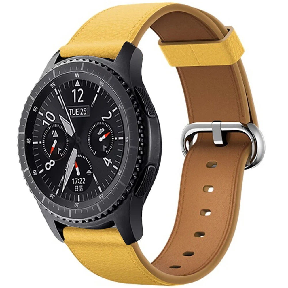 Ремешок для часов для samsung gear S3 ремешок для samsung gear S3 черный коричневый ремешок для gear S3 классический galaxy Watch active 46 мм - Цвет ремешка: Цвет: желтый