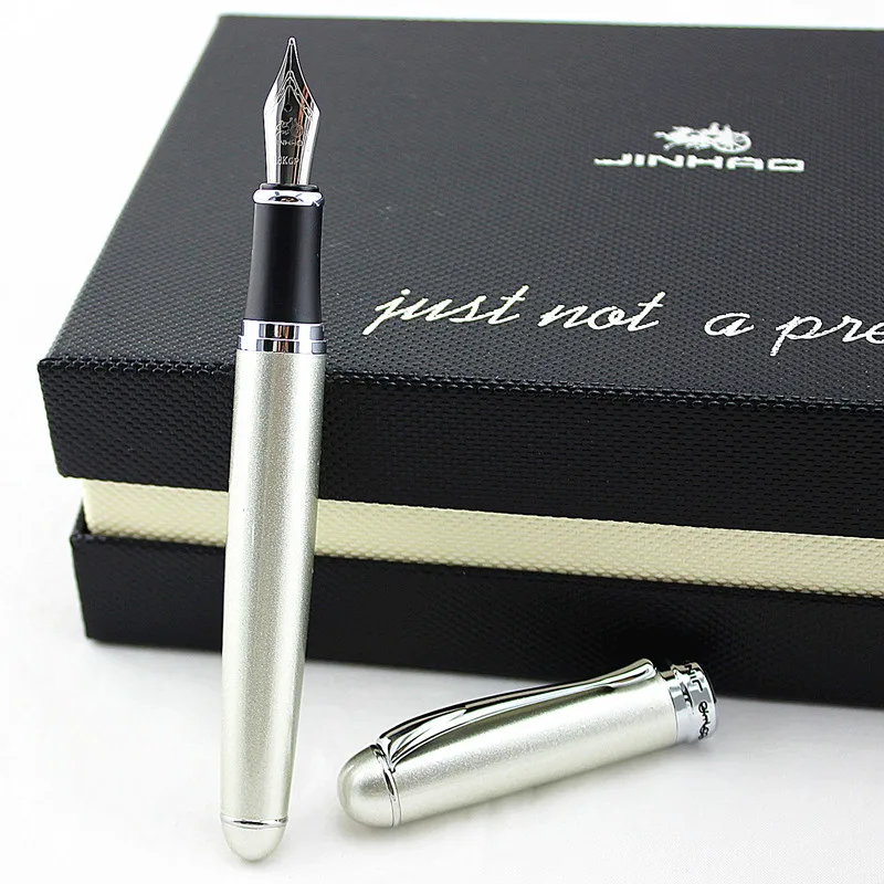 Роскошный бренд Jinhao 750 самопишущее перо полностью металлический Серебряный зажим 0,5 мм Письменные ручки Канцтовары офисный школьный принадлежности