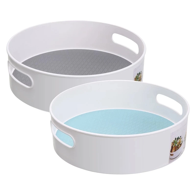 

360 Rotating Tray Kitchen Storage Containers for Spice jar Food Snack Tray Bathroom Tray Non Slip Snack Dried Storage Plate