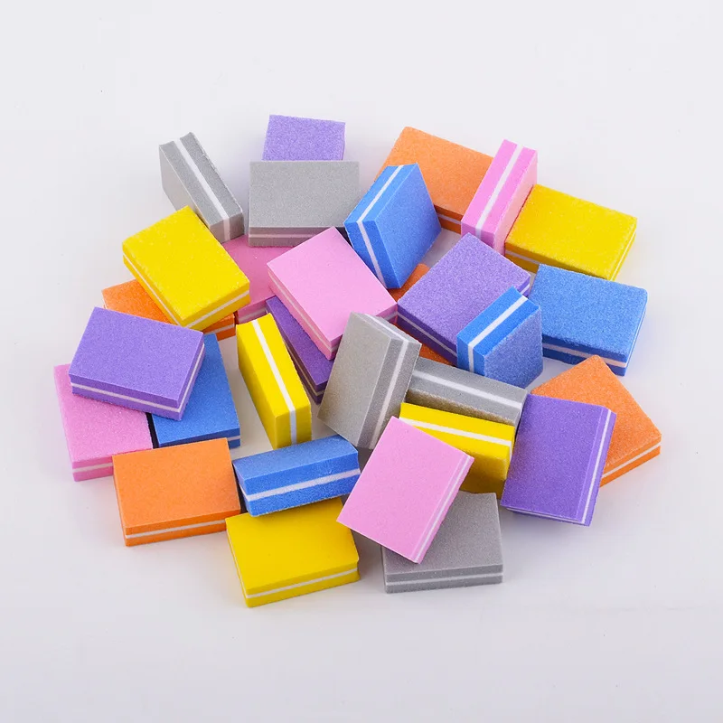 

10/15Pcs Double-sided Mini Nail File Blocks Colorful Sponge Nail Polish Sanding Buffer Strips Polishing Pedicure Manicure Tools