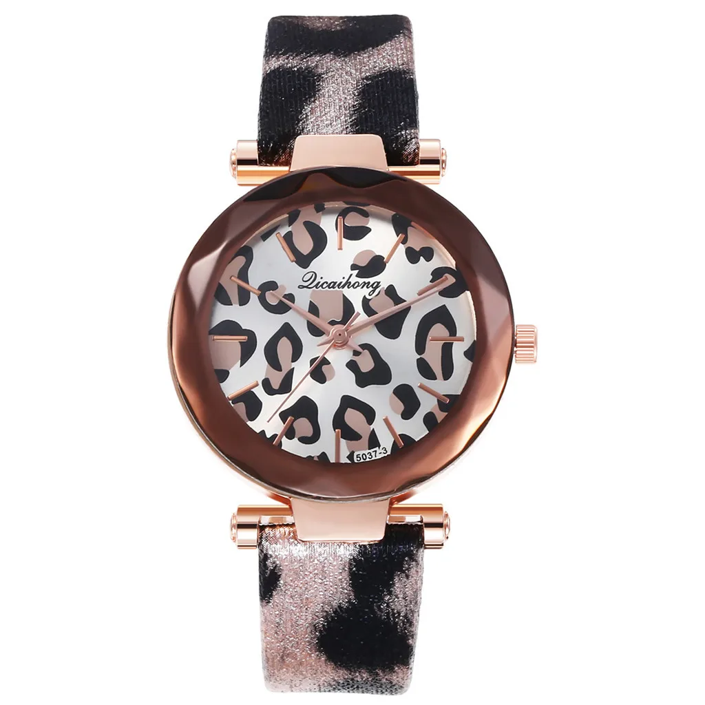 Женские Модные леопардовые наручные часы с ремешком женские часы-браслет |
