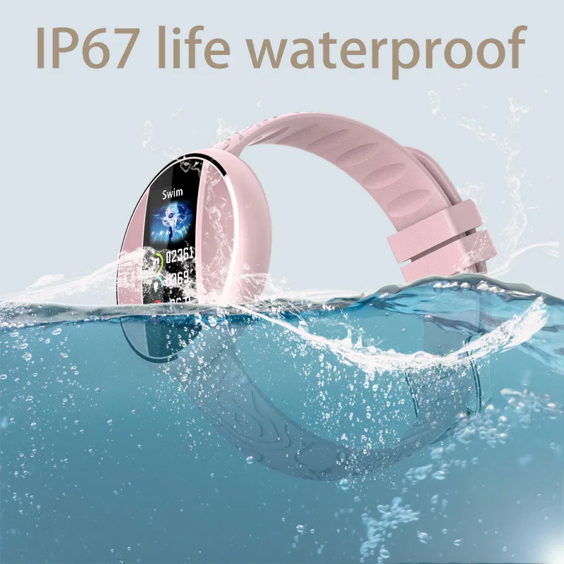 LIGE Смарт-часы для женщин fit bit IP67 Водонепроницаемый фитнес-трекер монитор