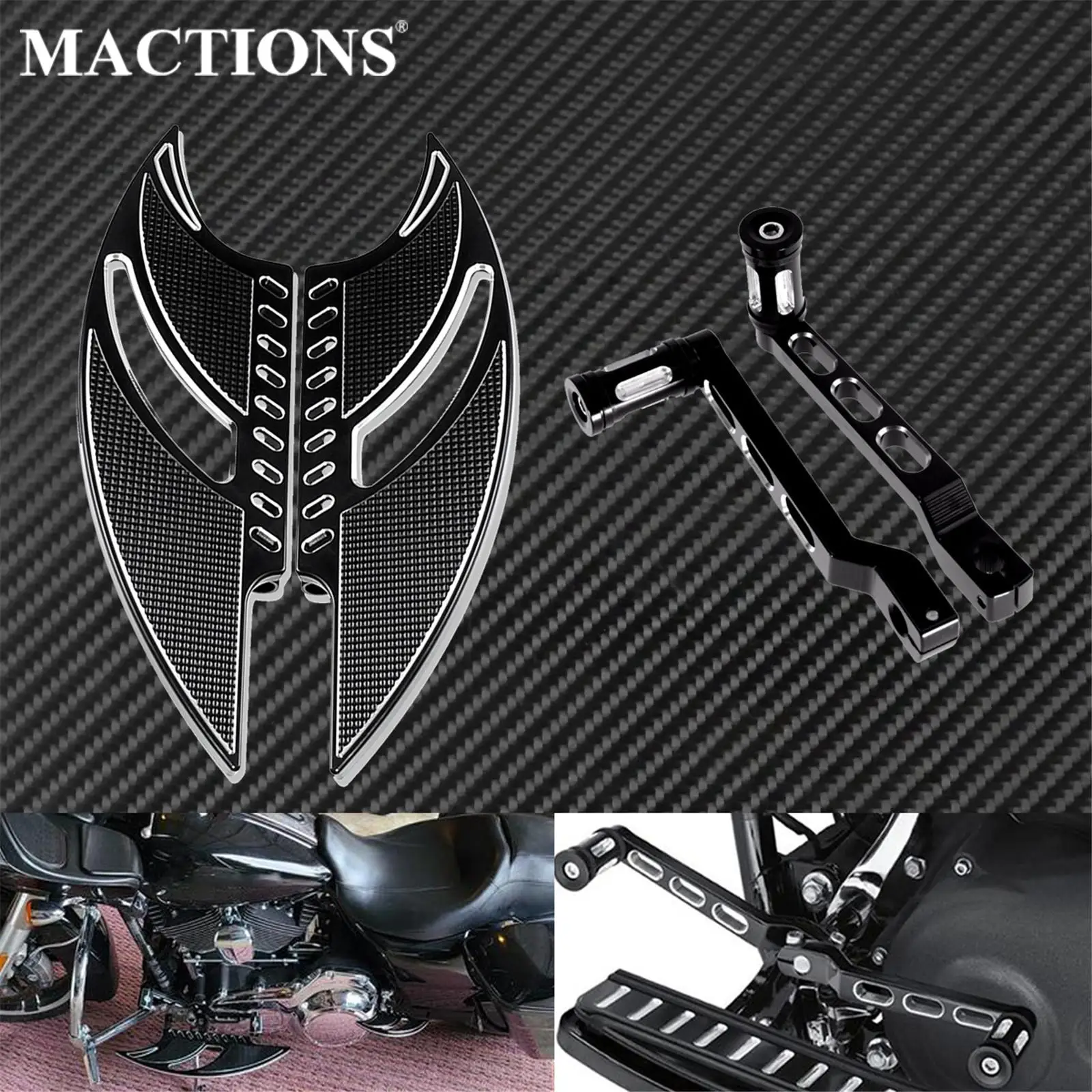 

Motorcycle Front Driver Floorboards & Pedal Heel Toe Gear Shifter Shift Lever With Shift Pegs Black For Harley Softail Touring