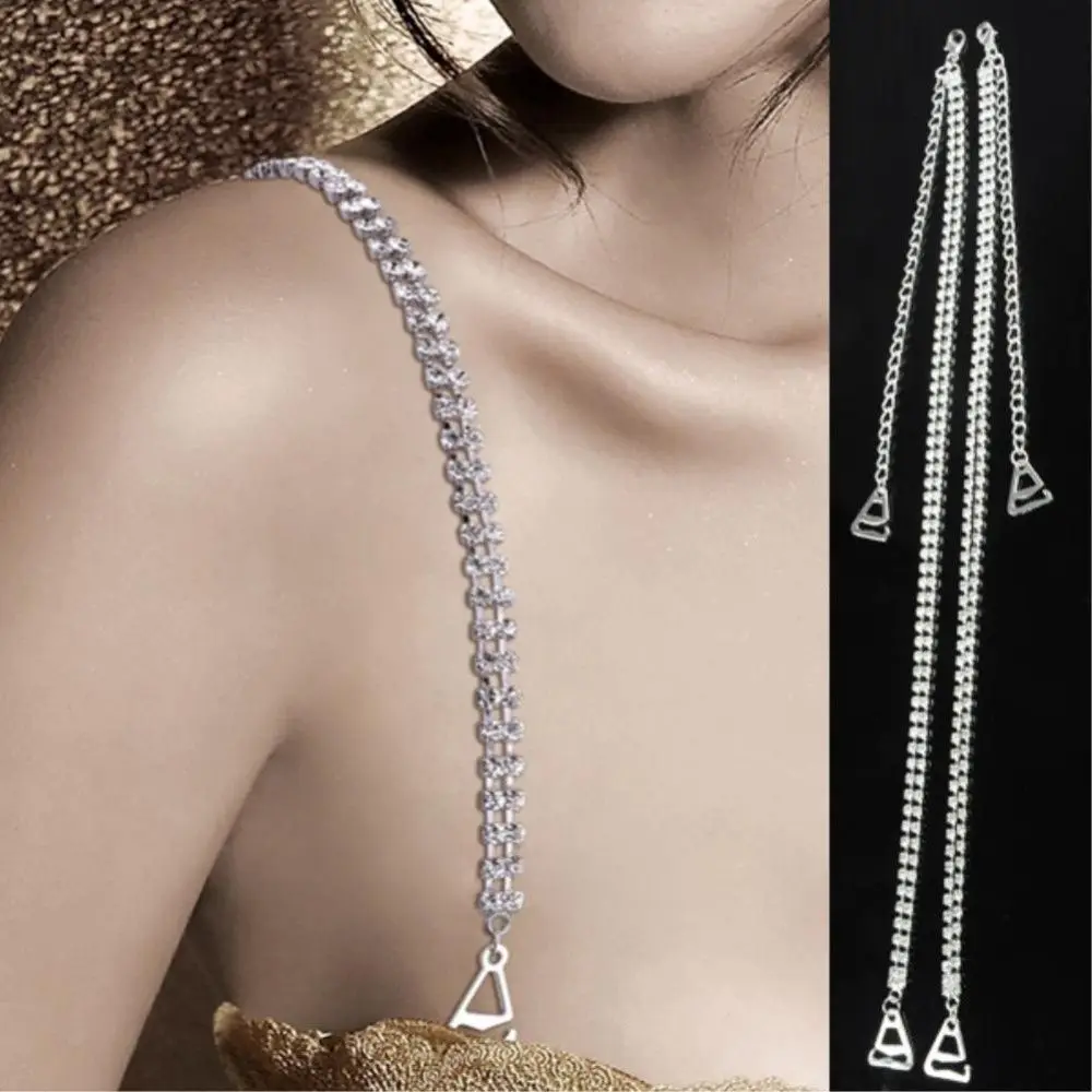 1 пара новинка посеребренные металлические сексуальные бретели для бюстгальтера