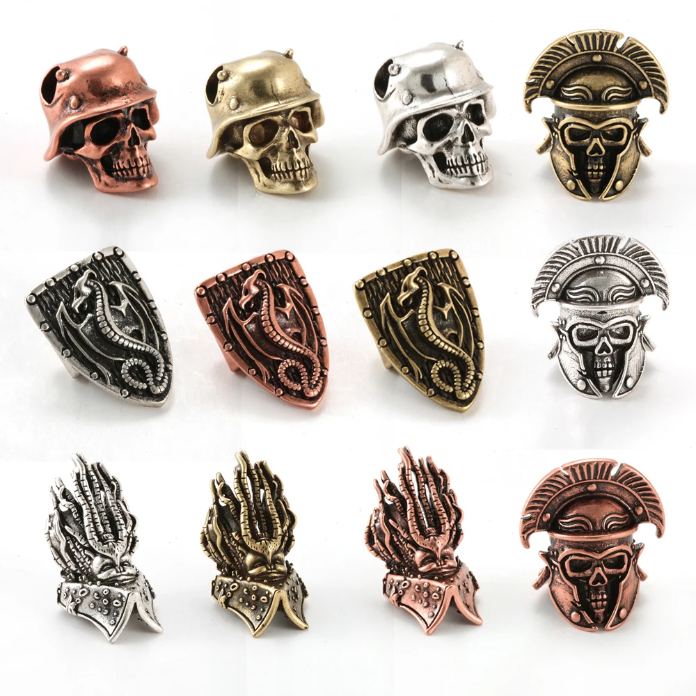 

Shield Sparta Paracord Beads for Jewelry Making Supplies Vintage Dragon Skull Spacer Beads Diy Bracelet Accessories Wholesale
