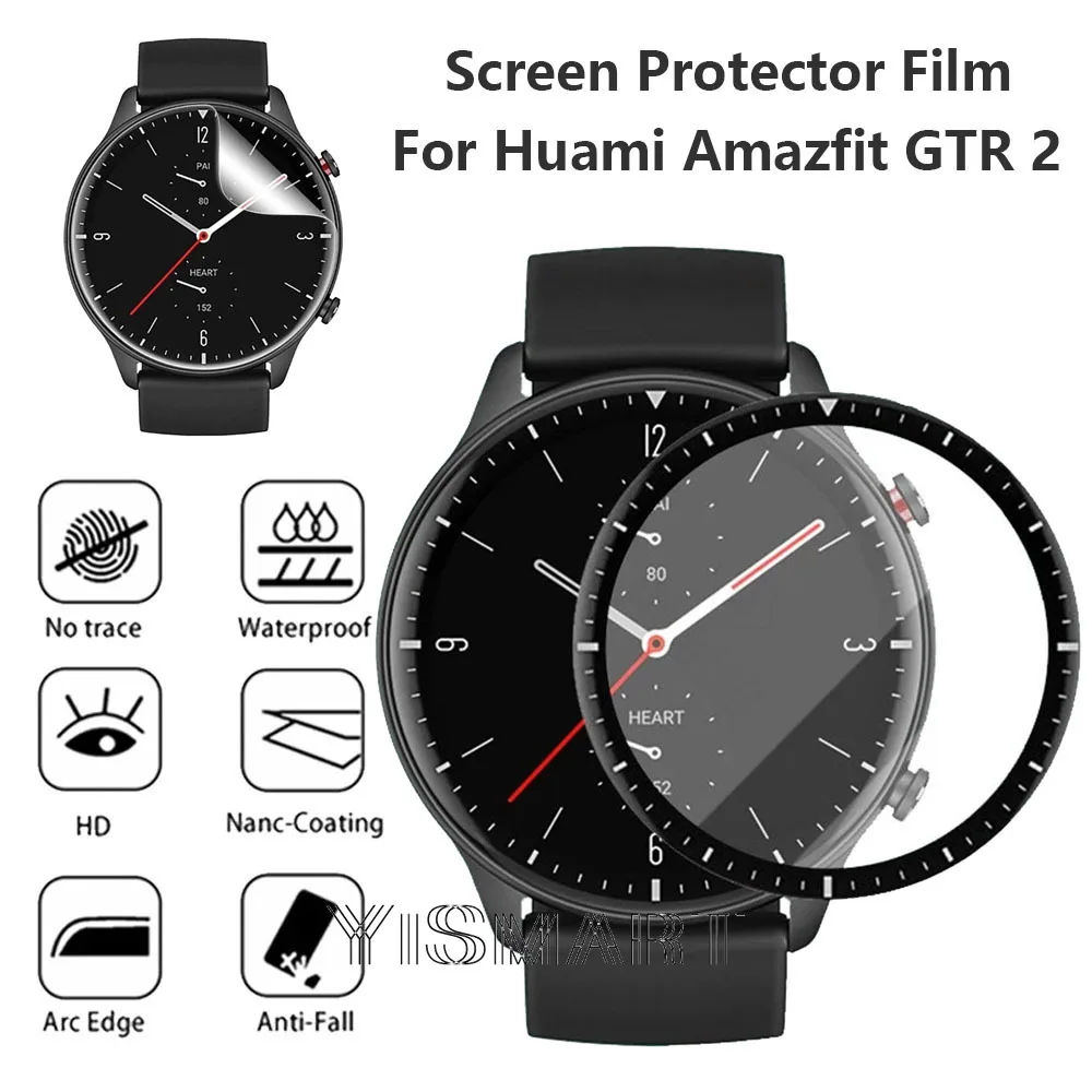 

Protective Film for Huami Amazfit GTR 2 3D Curved Edged Screen Protector (Not Glass) TPU Hydrogel Film for GTR 2 Anti Scratch