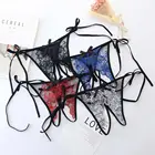 Сексуальное Кружевное прозрачное женское нижнее белье с открытой промежностью, Соблазнительные трусики, женские бандажные трусы с заниженной талией