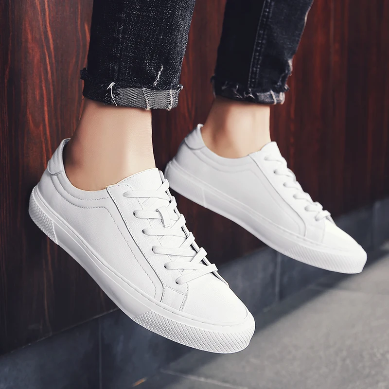 

2020 Fashion Casual Sneakers Men Genuine Leather Shoes Men Loafers Men Winter Shoes Outdoor Sneakers