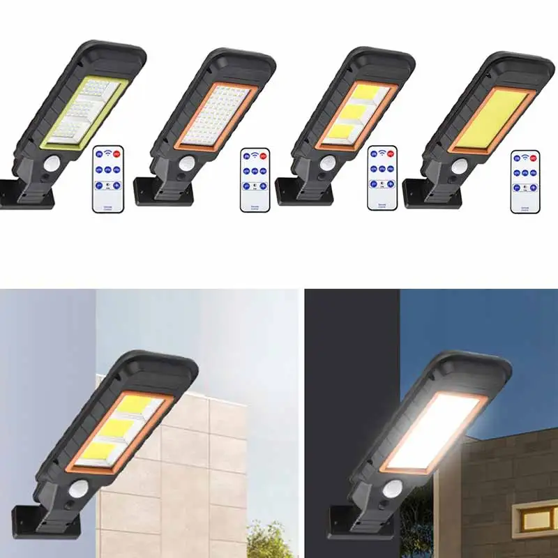 

Светодиодный уличный светильник на солнечной батарее с беспроводным пультом дистанционного управления, водонепроницаемый настенный свет...