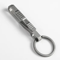 titanium alloy mens keychain creative waist hangingcar key chain key ring handmade car with simple key storage pendant