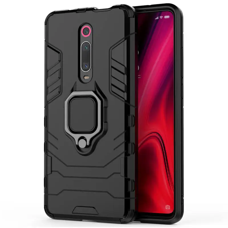 Black Чехол для Xiaomi mi 9 T mi A3 K20 Red mi Note 8 Pro 7, металлическое кольцо-держатель для Funda Xiaomi mi 9 T Pro Чехол T9 mi 9 Lite mi 9 T Pro - Цвет: Black