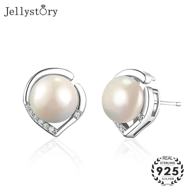 Jellystory модное серебряное кольцо 925 серьги гвоздики с пресноводный жемчуг