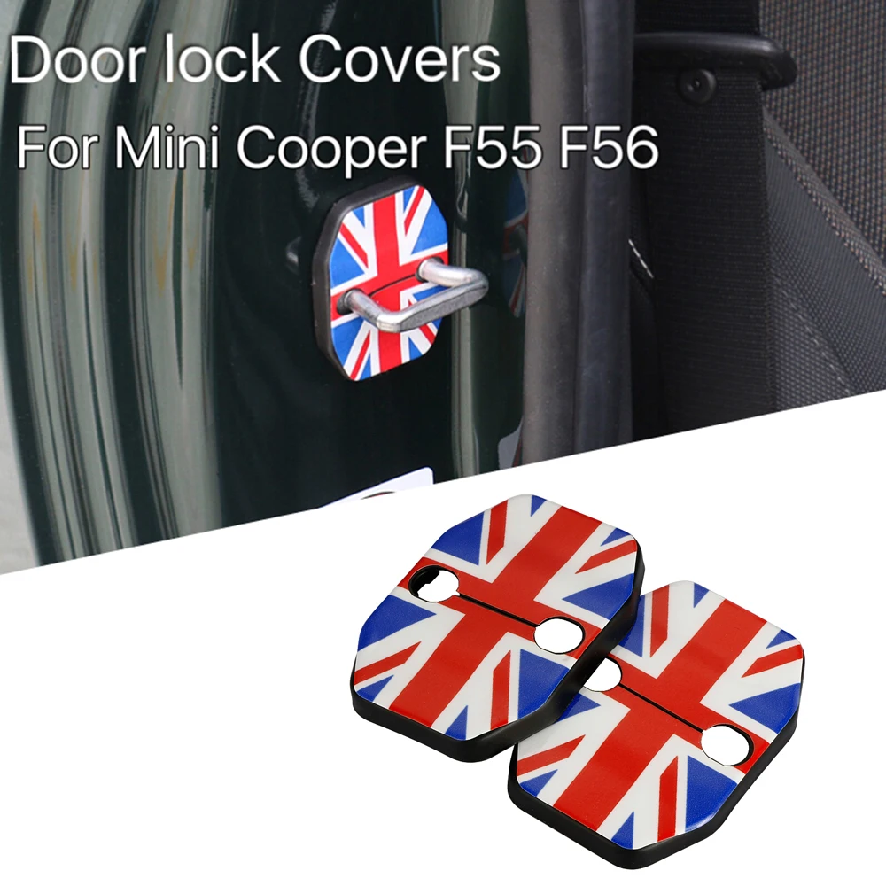 2pcs Union Jack Car Door Rust Resistant Lock Buckle Cover Hardware Case For Mini Cooper S F54 F55 F56 F60 Accessories | Автомобили и
