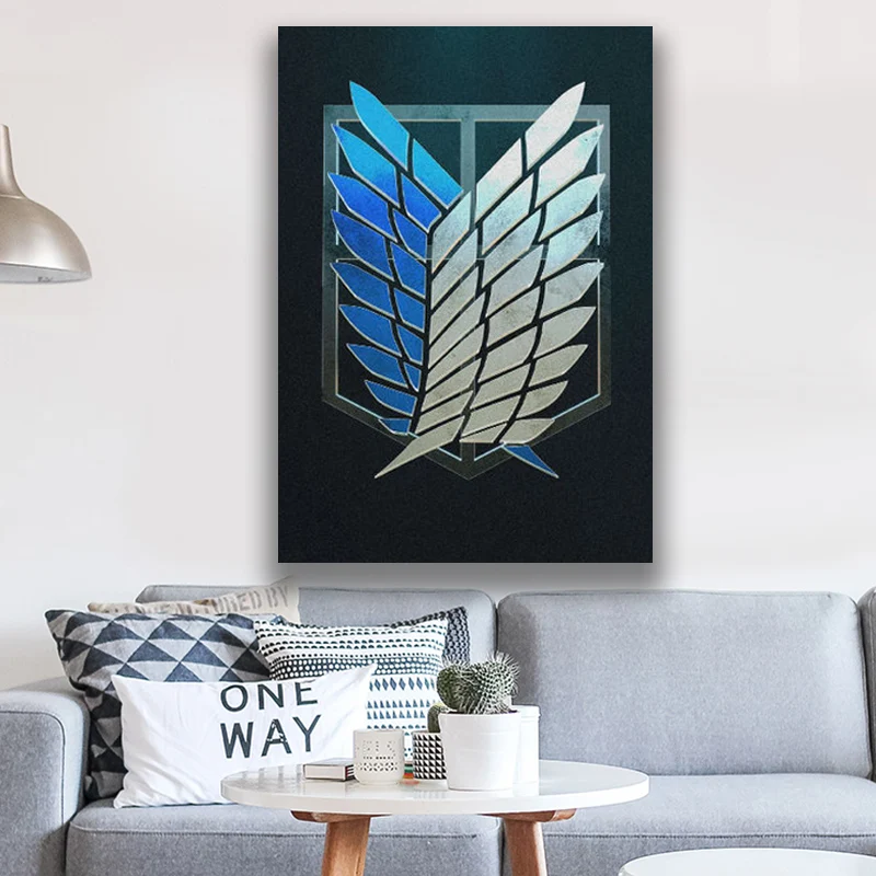 

Attack on Titan Survey Corps Poster Framed Wooden Frame Canvas Wall Art Decoration prints for living room Home decor painting