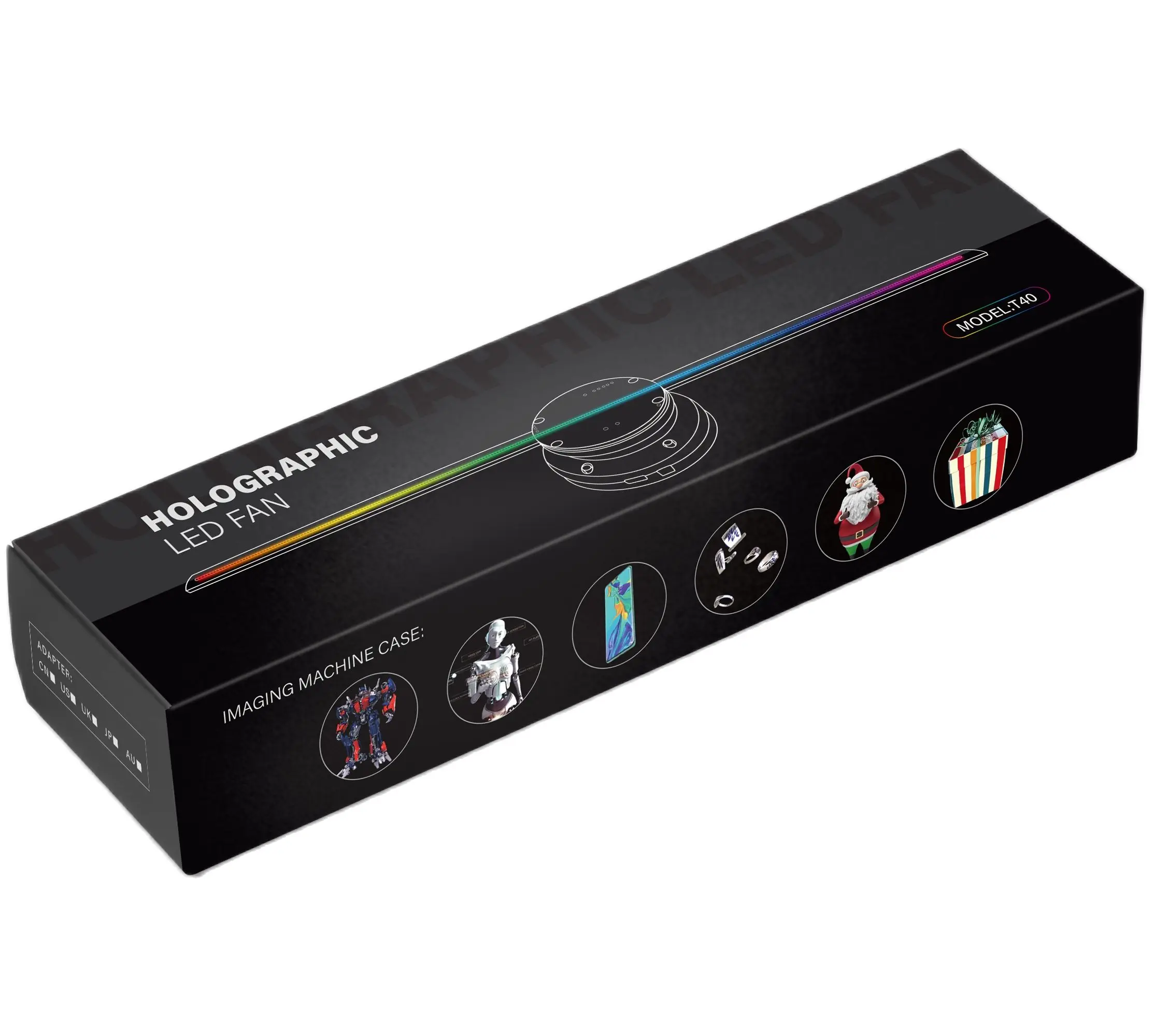 

Nude eye LED holographic 3D air imaging projector rotating screen wall-mounted advertising machine high-resolution air fan adver