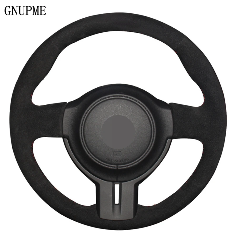 

Hand-stitched Black Genuine Leather Suede DIY Car Steering Wheel Cover For Toyota 86 2012-2015 Subaru BRZ 2012-2015 Scion FRS