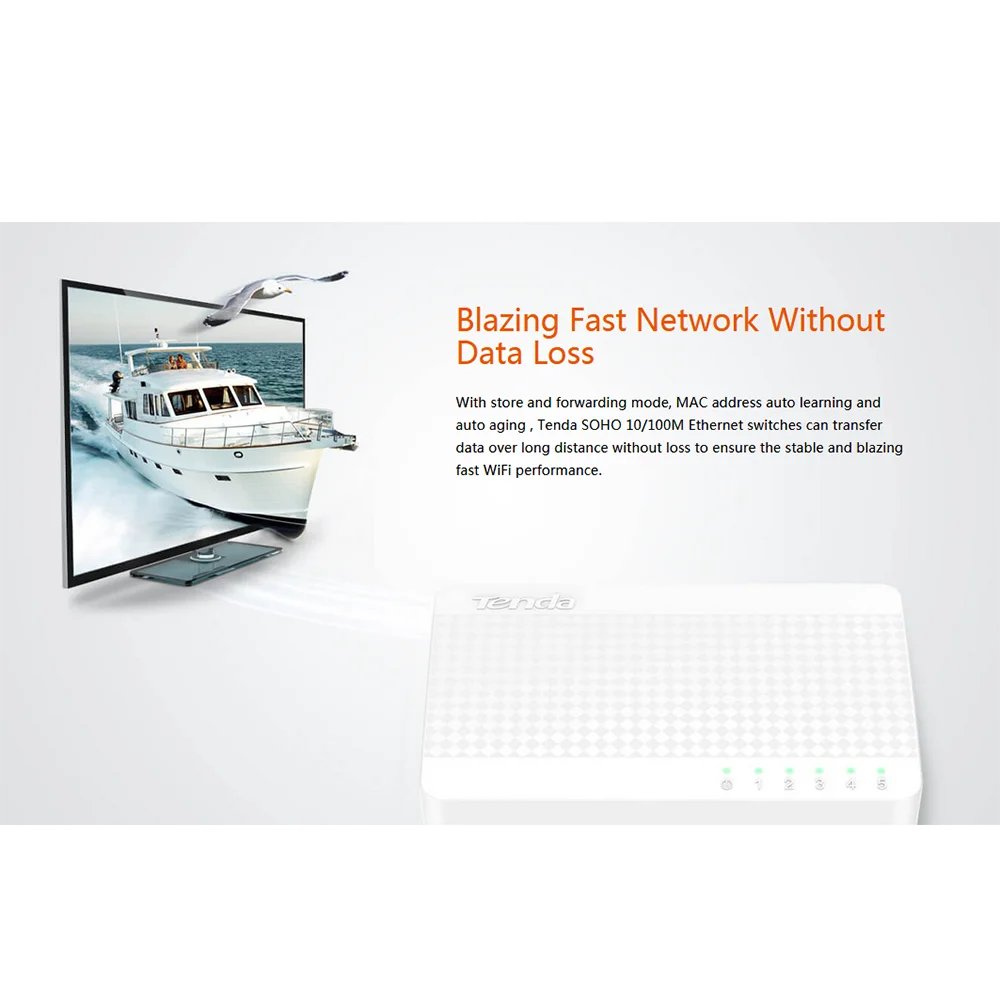 Tenda S105 мини Ethernet коммутатор 5 портов настольные сетевые 10 м/100 м RJ45 порт полный