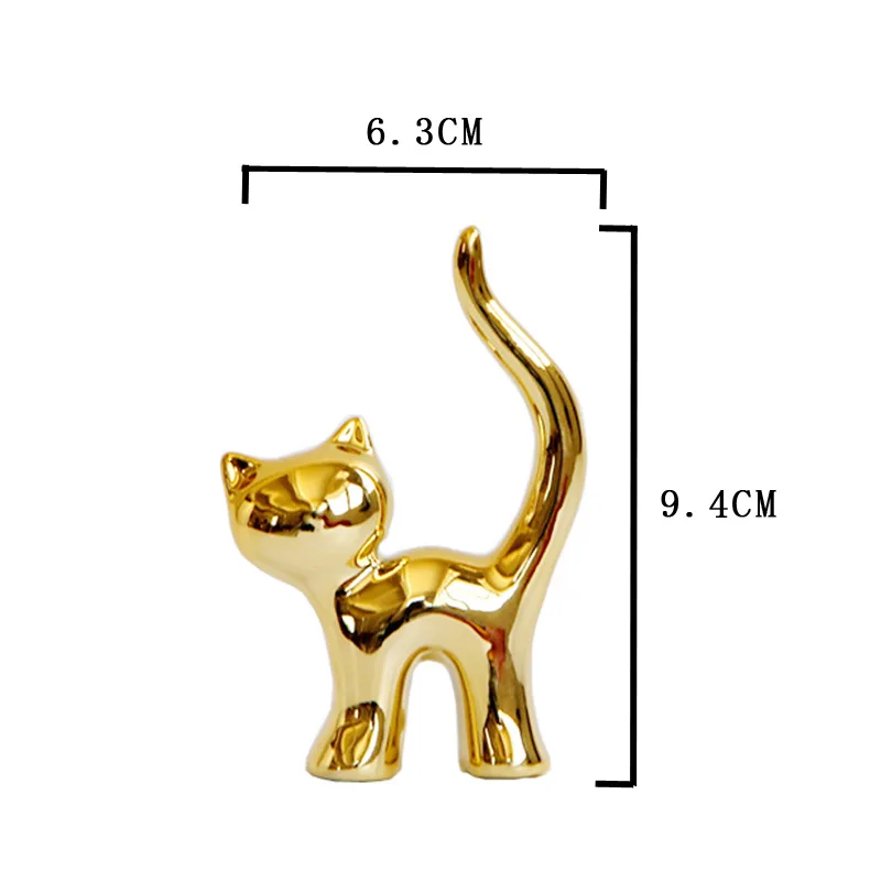 

European gold ceramic kitten sculpture fruit animal bear little elephant Ceramic figurines home accessories Ornaments for room