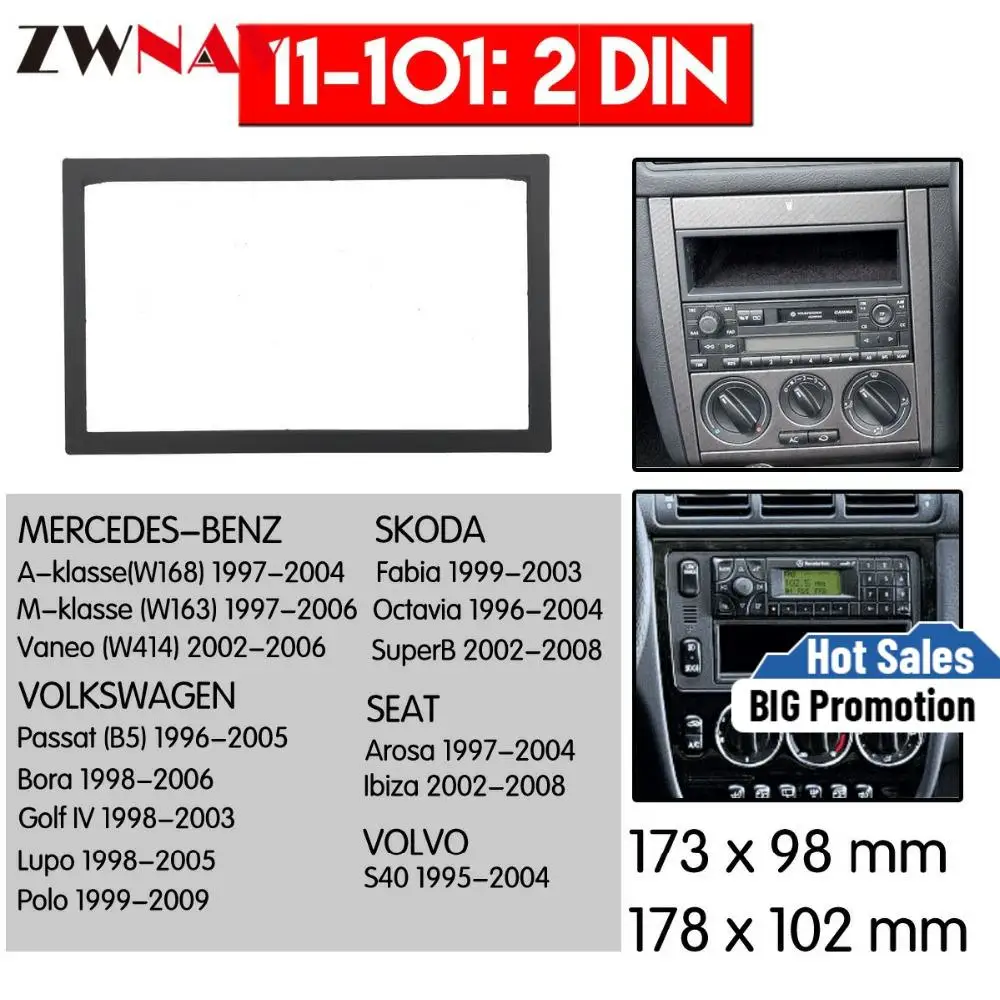 Автомобильный dvd плеер рамка для 1996 2005 Volkswagen Passat/MERCEDES BENZ A klasse W168 Авто радио