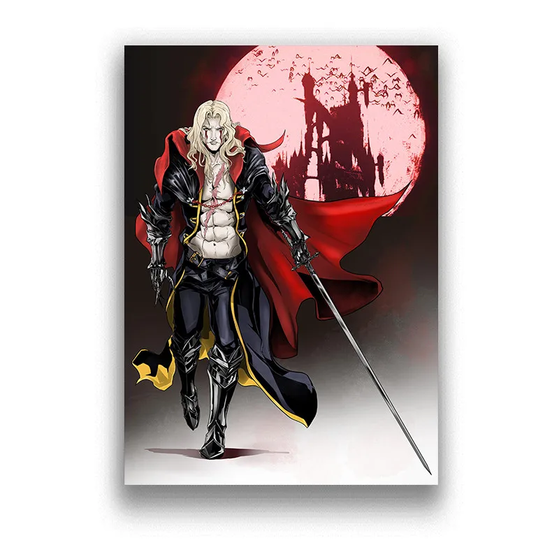 Castlevania Dracula аниме плакат произведение искусства белая бумага с покрытием постер