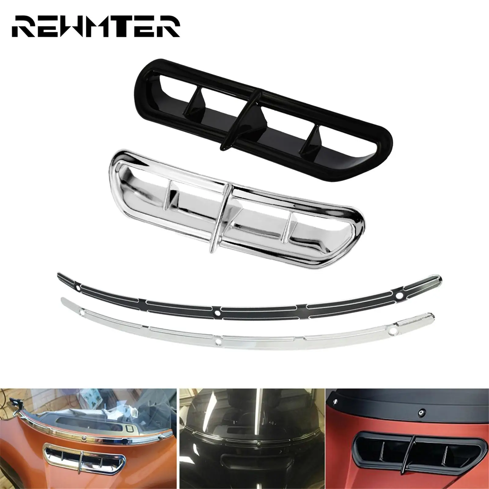 

Мотоцикл передний обтекатель Vent акцент обложка + лобовое стекло Накладка для Harley Touring 14-Стрит Глайд FLHX