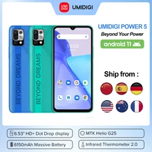 UMIDIGI – Smartphone Power 5, Version globale, Android 11, 4 go 128 go, Helio G25, 16mp, Triple caméra AI, 6150mAh, plein écran HD 6.53 pouces  (4)