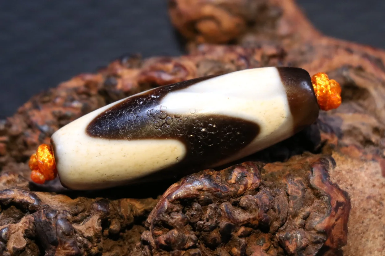 Сокровище уникальный волшебный Мощность Тибетский Старый Агат тигровый зуб