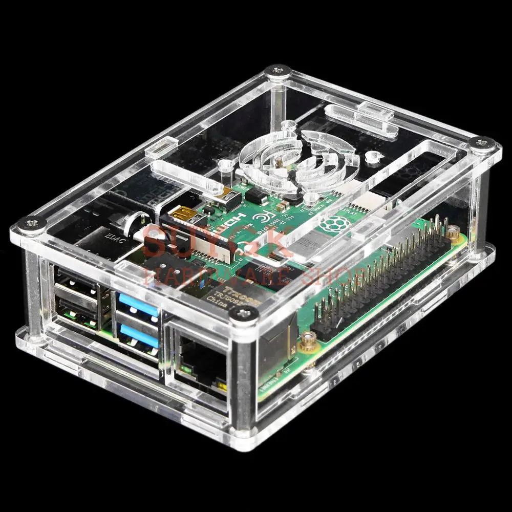 4 цвета вариант Raspberry PI 4 корпус коробка полиметилметакрилатные акриловые корпус для PI4 Модель B 1 ГБ/2 ГБ/4 ГБ пластиковый корпус оболочка Крышка