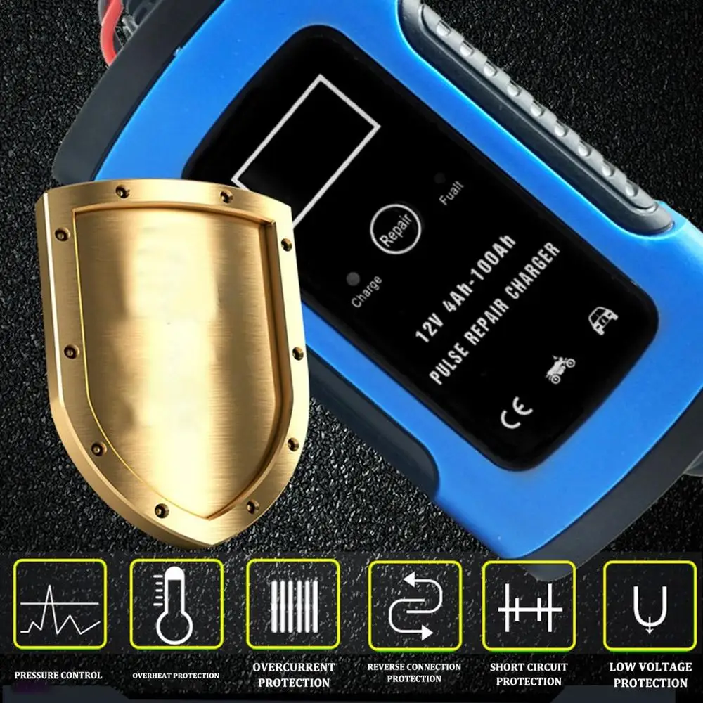 Синее автомобильное зарядное устройство для аккумулятора автомобильный