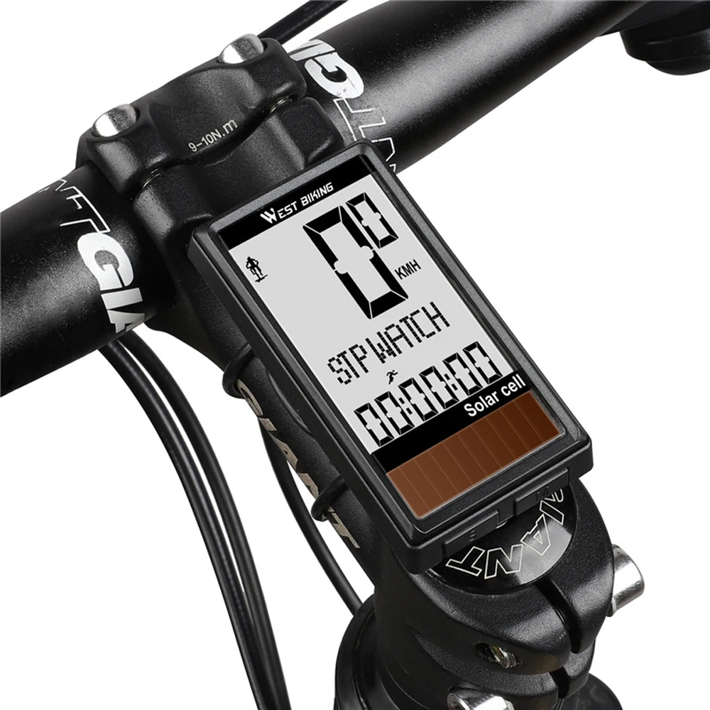 Беспроводной Велосипедный компьютер на 5 языках с солнечной батареей