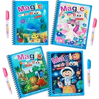 new magic water drawing book coloring book doodle magic pen painting drawing board kids toys birthday christmas new year gift aa