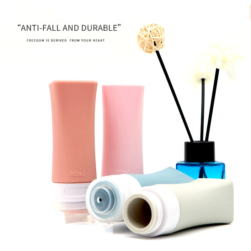 

60ml80ml Empty Cute Silicone Refillable Bottle Travel Bottle Press For Lotion Shampoo Cream Gel Cosmetic Squeeze Containers