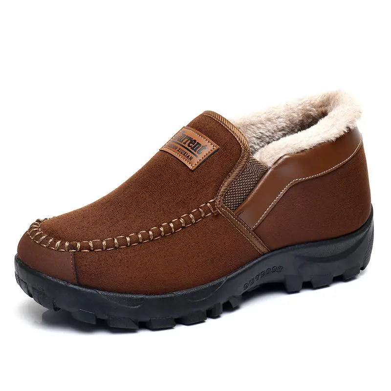 

New 2022 Warm Cloth Shoes Winter Men's Cotton Shoes Velvet Thickened Big Size Father Shoes Non-slip Casual Men's Shoes