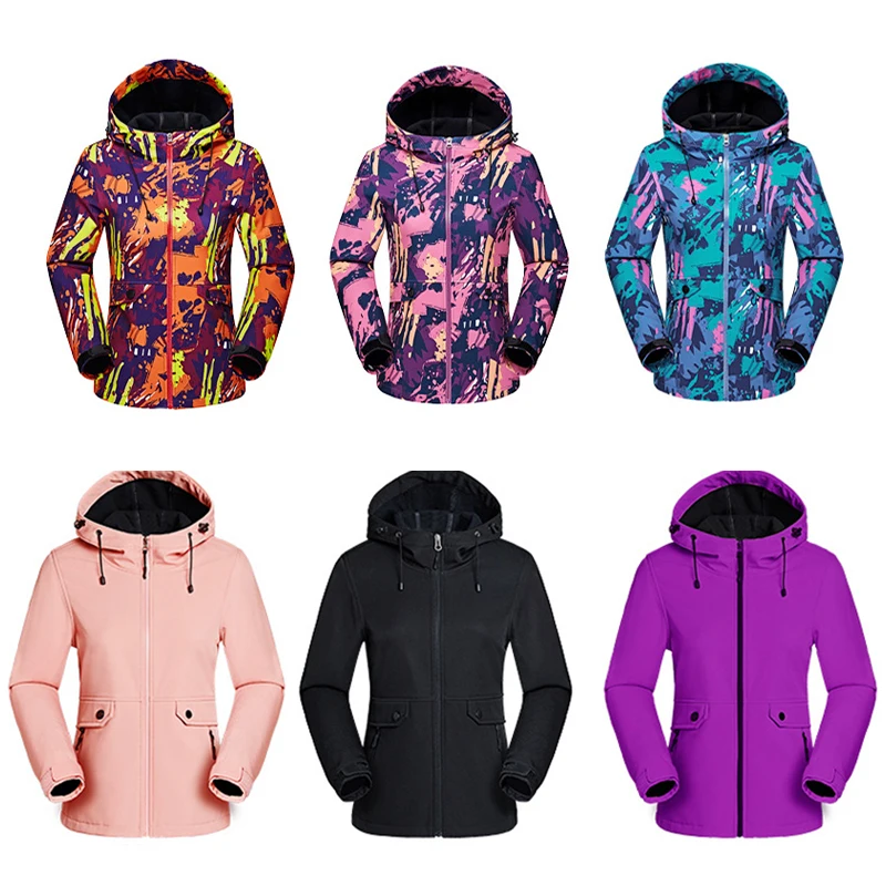 

Winter Hiking Jackets Women Softshell Fleece Coat Outdoor Camouflage Thermal Windbreaker Trekking Skiing Jackets