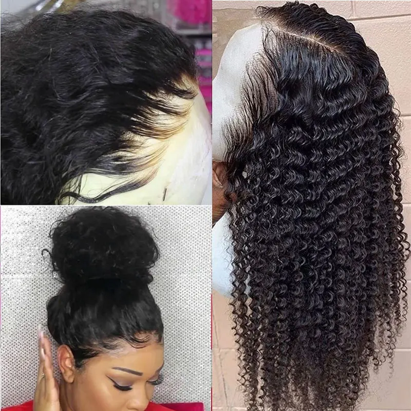 Парик на полной сетке для женщин парик из кудрявых человеческих волос