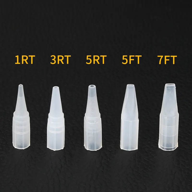 500Pcs брови татуировки иглы Советы для перманентного макияжа Пластик колпачки