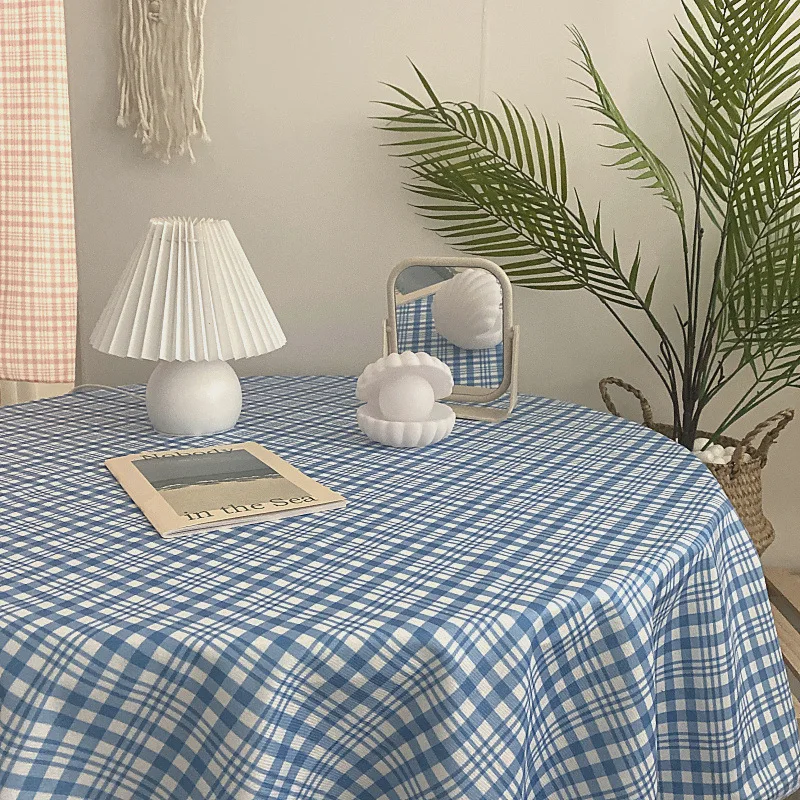 

Fresh Plaid Tablecloth Korean Style Wild Retro Background Cloth Photo Props Cloth Picnic Mat